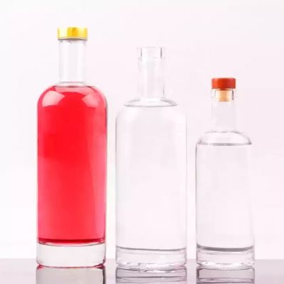 Clear Glass Vodka Bottle 250ml 500ml 750ml 1L Glass Bottle For Liquor