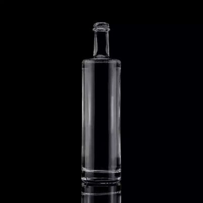 Hot Sale Cylinder Shape Mezcal Bottle 750ml Long Neck Empty Vodka Glass Bottle With Screw Cap