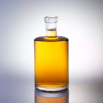 Super Flint Simple High Capacity Round Shape Whiskey Glass Bottle