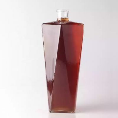 Unique Shape High Quality 500ml Glass Bottle For Whiskey Bar Neck Finish 50cl Glass Bottle