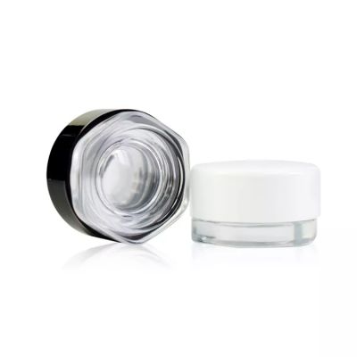 New Mold Hexagon Child Resistant Concentrate Glass Jar with Black Lid for Flower Cosmetics Wholesale Price Frosted Glass Jar
