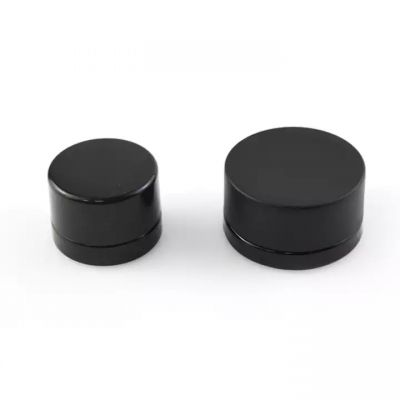 Large In Stock 5ml 7ml 9ml Round Type Smell And Light Proof Stash Uv Side Child Resistant Glass Container Black Concentrate Jar