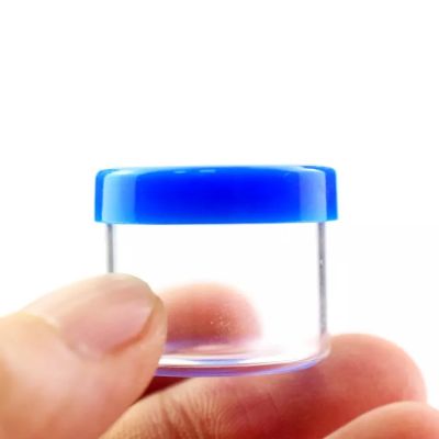 Clear High borosilicate Smell Proof 6ml Airtight Concentrate Oil Glass Jar With Silicone Lid