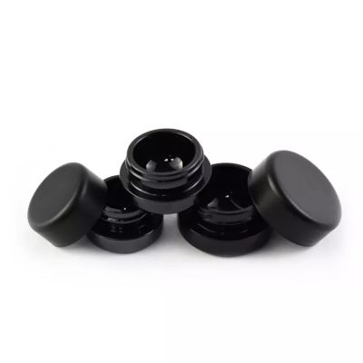 Cosmetics Industry Black Glass Jar with Child Proof Lid For Eye Cream Essential Oil Wide Mouth Type Concentrate Glass Canister