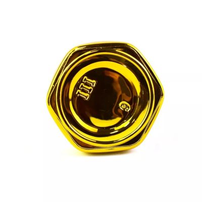 Hexagon 5ml 7ml 9ml Concentrate Glass Jar With Golden Coat For Wax Packaging