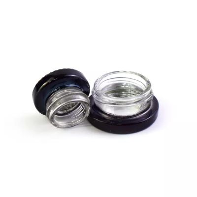 Wholesale 5ml 9ml Painted Black Child Resistant Glass Container Jar With Lid Food Grade Small Glass Cosmetic Cream Jar
