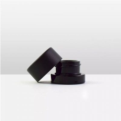 Black 3ml 5ml 7ml 9ml Child Resistant Round Sharp Thick Bottom Glass Concentrate Jar With Smell P[roof Lid