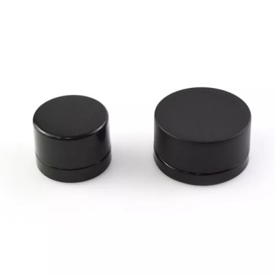 In Stock Factory Child Proof 9ml Round Sharp Black 5ml Glass Concentrate Jar With Lid Small Concentrate Container For Oil Pack