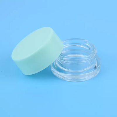 7ml Low Profile Glass Concentrate Container Black/White/Green Color Cap