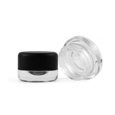 Round Clear Cream Glass Jars for Cosmetics Extract Glass Concentrate Containers with Cr Lids