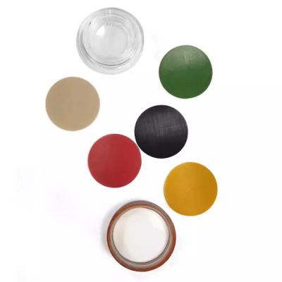 Custom Color PTFE Foam Liner Child Proof Air Tight 5ml 9ml Clear Round Sharp Glass Concentrate Jar With Smell Proof Lid