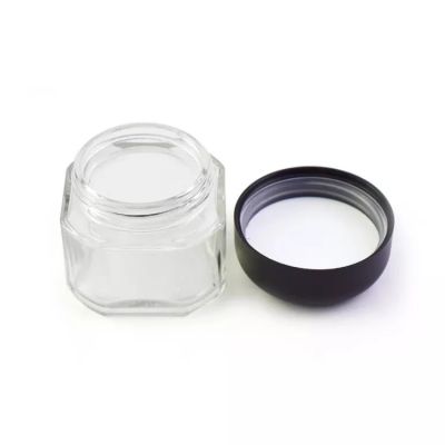 Dome Child Proof 90ml 3oz Straight Side Storage Wide Mouth Glass Jar For Cosmetic Concentrate Extract Packaging With Sticker