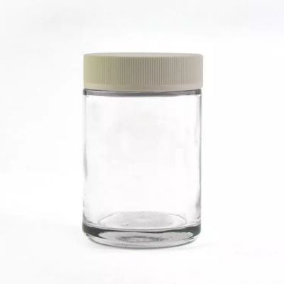 Glass Jar With Lid Bamboo Lid Glass Jar Smell Proof Bamboo Fiber Material Cap Child Resistant Glass Jar With Lid Airtight