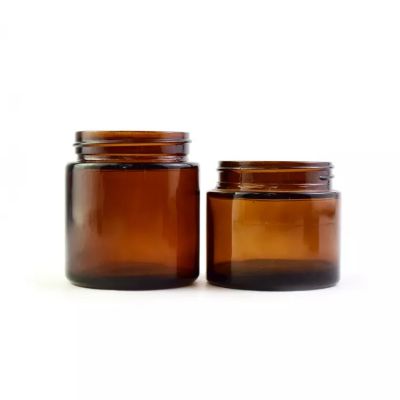 High Quality 2oz 3oz Smell Proof Amber Color Glass Jar With Bamboo Screw Lid 3.5g Child Resistant Packaging Glass Jar With Cap