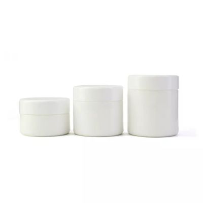 New Product Custom Round 2oz 3oz 4oz White Smell Proof Packaging Glass Container Child Resistant Little Glass Jar