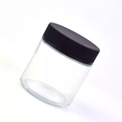 Glass food jar with blackboard label glass jar with plastic lid 12oz