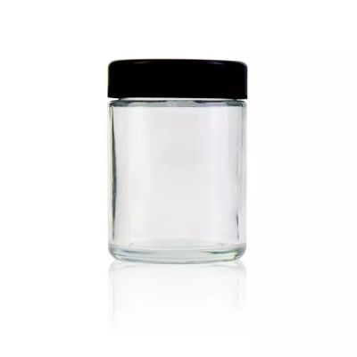 2oz 3oz 4oz 3.5g White Black Clear Child Resistant Flower Packaging Glass Jars with Lids