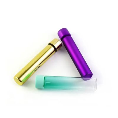 Smell Proof Colorful Flat Glass Test Tube,Screw Cap Small Round Bottom Glass Tube, Glass Tube Glass Test Tube with Lid
