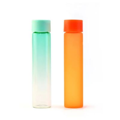 Custom Colored Printing Smell Proof Leak Proof Golden /Sliver Cap Luxury Glass Test Tube with Child Proof Lid