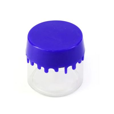 3.5g Printing Flower Child Resistant Shaped Clear Conical Smell Proof Jar Glass Containers with Silicone Plastic Caps