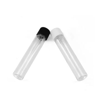 Childproof Clear Transparent Packaging Plastic PET Tube Custom Flat Bottom 22X115mm Clear Plastic Tube with Child Resistant Lid