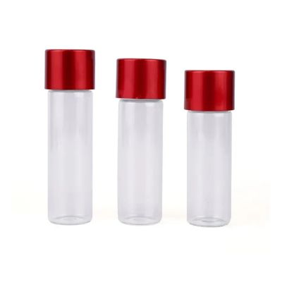Cr Premium 10ml 15ml 20ml 30ml 50ml Clear Round Child Resistant Glass Vial Small Glass Tube With Screw W/cap