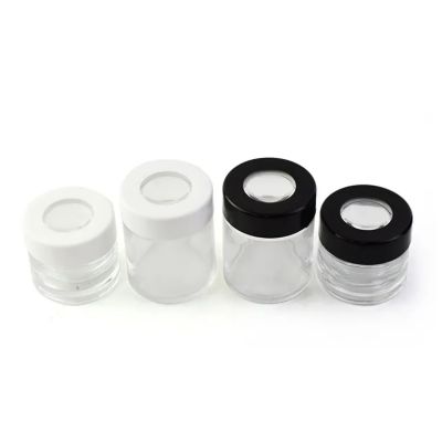 Glass magnifying jar 3.5g flower Smell Proof Stash Jar CR packaging with custom paper box CR Jar with lid