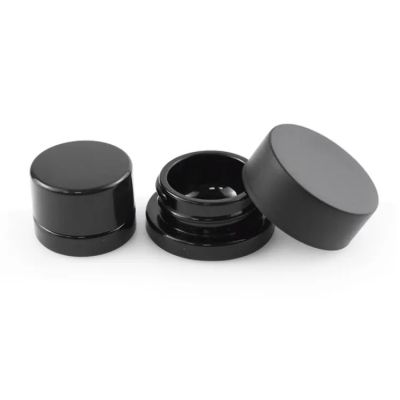 Popular USA Market Black Glass 5ml 9ml Round Child Resistant Cosmetic Glass Concentrate Container Storage