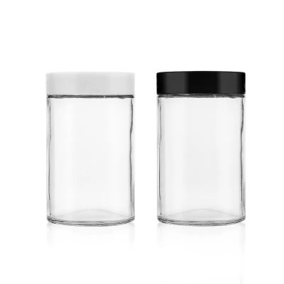 1oz 2oz 3oz 4oz 5oz 8oz 10oz 12oz 18oz Glass jar with child resistant cap lid glass bottle child proof jar child proof container