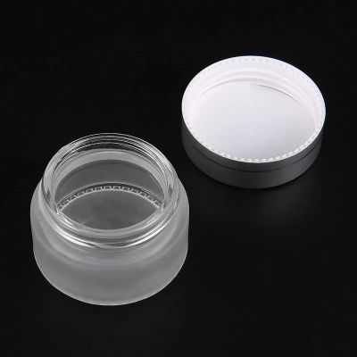 Customized straight side matte frosted cosmetic bottle body lotion smell proof glass jar with gold silver black white caps