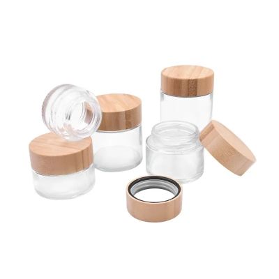 1 Oz 2 Oz 3 Oz 4 Oz 6OZ airtight glass jars child proof flower container with wooden cap