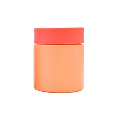 Wholesale 100 ML orange Round herb flower plant glass jars with childproof lid