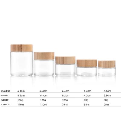 Smell proof 30ML 60ML 80ML 120ML 180ML airtight stash glass jars child proof flower container with wooden cap