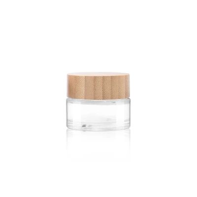 25 ml Bamboo CR lid Custom round flower clear jars wax packaging pharmacy jars top quality best price