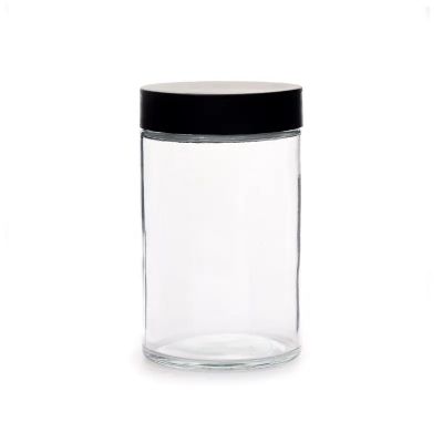 180 ml 6 oz Custom round flower jar wax packaging pharmacy jars CR glass bottles with childproof lids