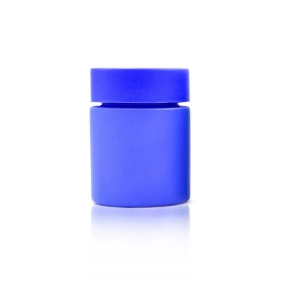 60ml blue frosted child resistant jar container packaging glass bottle