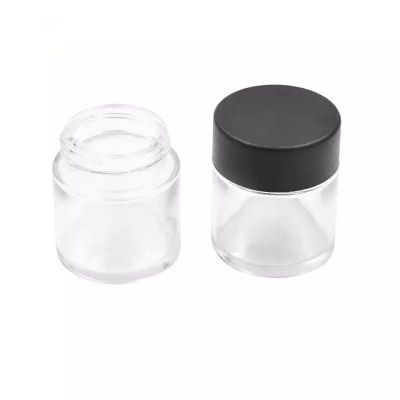 30 ml 1 oz Custom round flower jar wax packaging pharmacy jars child resistant glass bottles with childproof lids