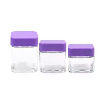 80ml square CR glass jars with CR lid factory direct sale food storage flower container jars