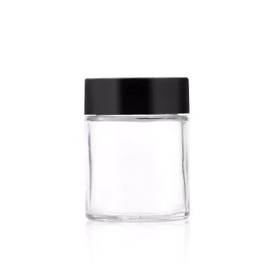 60ml 2 oz Custom round flower jar wax packaging pharmacy jars child resistant glass bottles with childproof lids