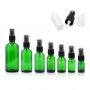 Wholesale different specifications amber green recycled liquid Essential oil glass bottles with plastic sprayer head