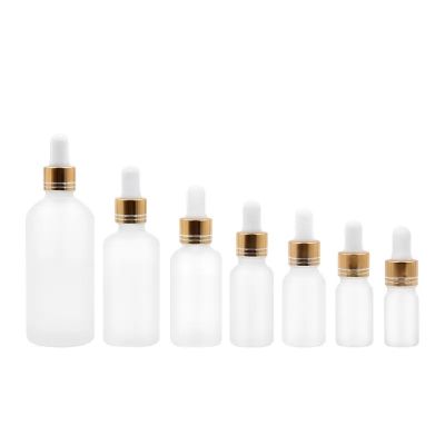Hot sell 5ml 10ml 15ml 20ml 30ml 50ml 100ml empty clear frosted essential oil glass bottle with dropper