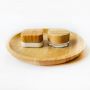 5ml 7ml 9ml small square glass smell proof container with wood lid