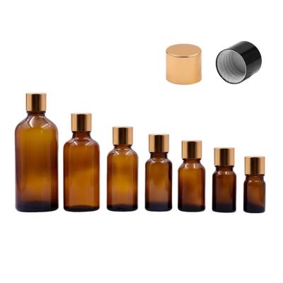 Wholesale customization different specifications Essential oil amber glass bottles with screw cap