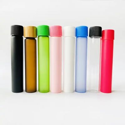 Hot Sale Transparent 109mm 115mm 120mm childproof Glass Tube With Screw Caps