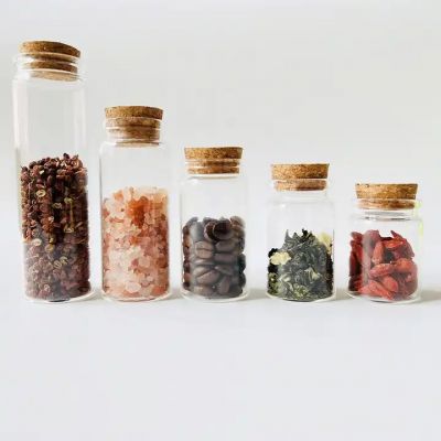 Suppliers wholesale Different sizes clear glass tubes vial jar with cork