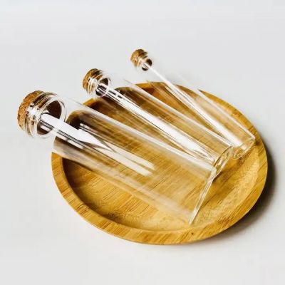 Eco-friendly borosilicate glass test tubes vials jar with cork lid