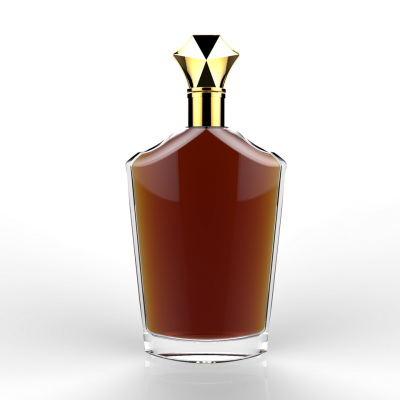 high quality transparent glass bottle with cork flat flask for liquor vodka rum tequila wine vodka glass bottle