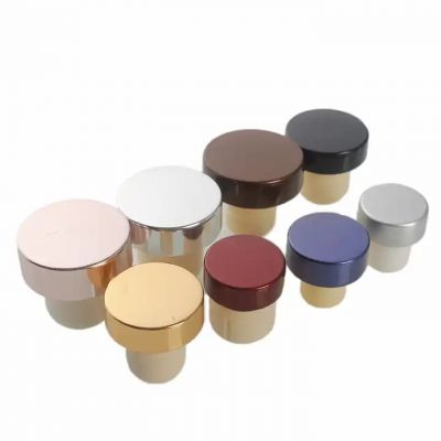 Aluminum Top Clear Glass Bottle Cap Lid Wine & Champagne Bottle and Beverage Bottle Stoppers Synthetic T Cork