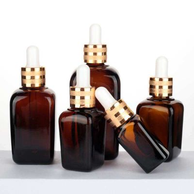 Custom Amber Hair Oil Glass Dropper Bottle 10ml 20ml 30ml 50ml 100ml for Serum Essential Oil