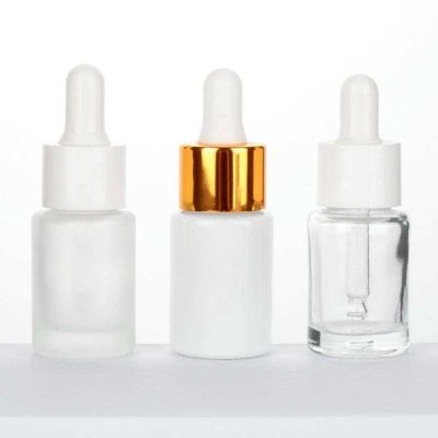 Sale 15ml Cylinder Hair Oil Glass Dropper Bottle Frosted Clear White for Serum Essential Oil Beard Oil